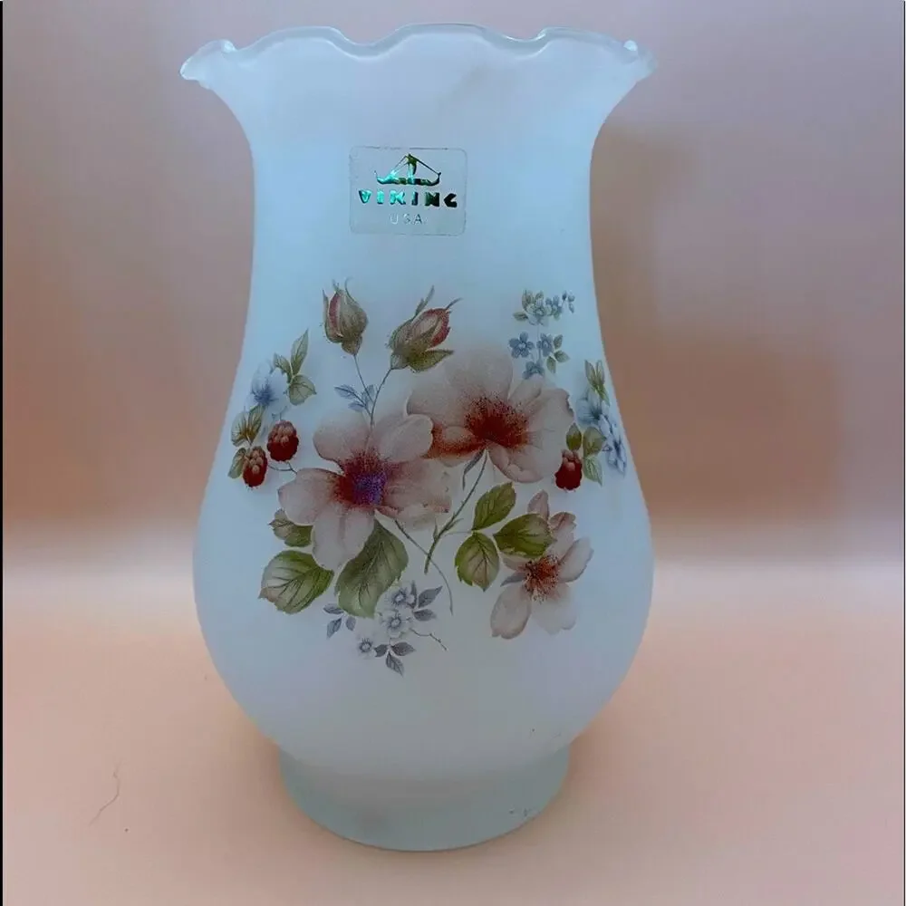 Vintage Satin Finish Floral Pink Roses Blue Flowers Marked 10